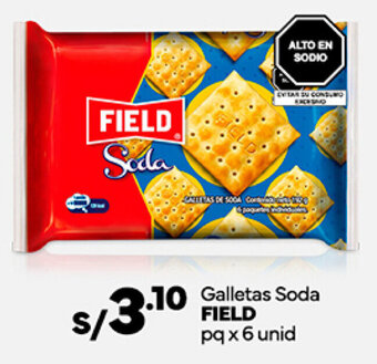 Plaza Vea Galletas Soda FIELD pq x 6 unid oferta