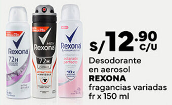 Plaza Vea Desodorante en aerosol REXONA fragancias variadas fr x 150 ml oferta