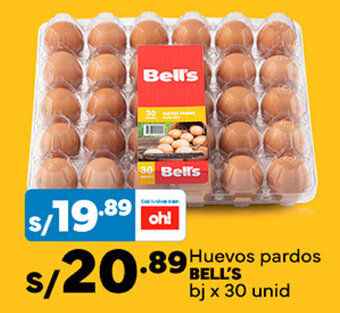 Plaza Vea Huevos pardos BELL'S bj x 30 unid oferta