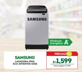 Tottus SAMSUNG LAVADORA 19KG ECO INVERTER GRIS oferta