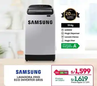 Tottus SAMSUNG LAVADORA 19KG ECO INVERTER GRIS oferta