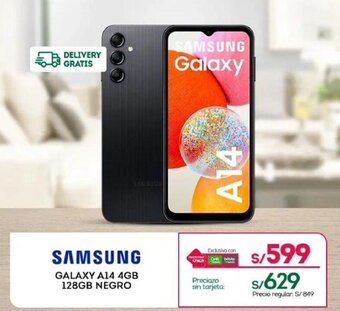 Tottus SAMSUNG GALAXY A14 4GB 128GB NEGRO oferta