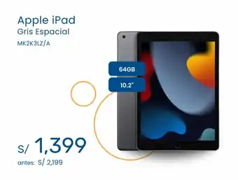 Tiendas EFE Apple iPad Gris Espacial MK2K3LZ/A oferta