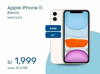 Tiendas EFE Apple iPhone 11 Blanco MHDC3LZ/A oferta