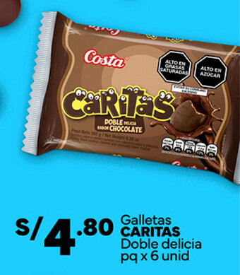 Plaza Vea Galletas CARITAS Doble delicia pq x 6 unid oferta