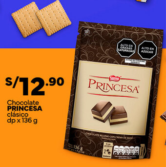 Plaza Vea Chocolate PRINCESA clásico dp x 136 g oferta