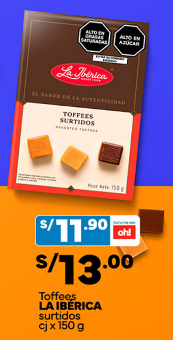 Plaza Vea Toffees LA IBÈRICA surtidos cj x 150 g oferta