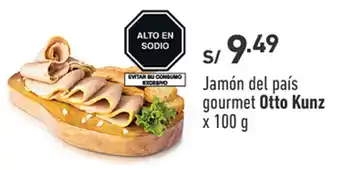 Plaza Vea Jamón del país gourmet Otto Kunz x 100 g oferta