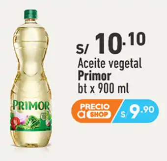 Plaza Vea Aceite vegetal Primor bt x 900 ml oferta