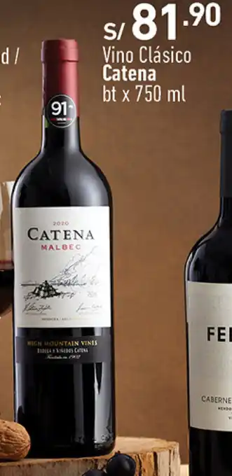 Plaza Vea Vino Clásico Catena bt x 750 ml oferta