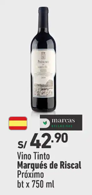 Plaza Vea Vino Tinto Marqués de Riscal Próximo bt x 750 ml oferta