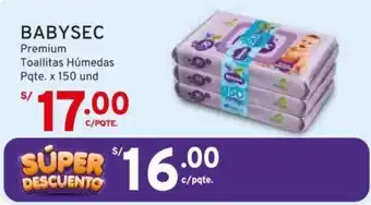 Mifarma BABYSEC Premium Toallitas Húmedas Pqte. x 150 und oferta
