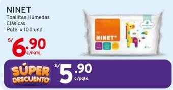 Mifarma NINET Toallitas Húmedas Clásicas Pqte. x 100 und oferta
