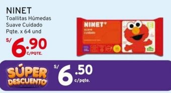 Mifarma NINET Toallitas Húmedas Suave Cuidado Pqte. x 64 und oferta