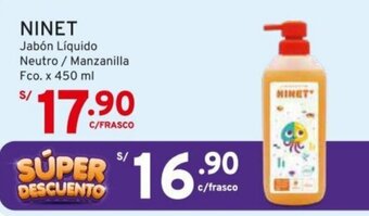 Mifarma NINET Jabón Líquido Neutro / Manzanilla Fco. x 450 ml oferta