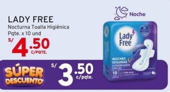 Mifarma LADY FREE Nocturna Toalla Higiénica Pqte. x 10 und oferta