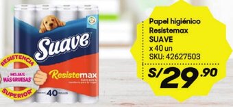 Hiperbodega Precio Uno Papel higiénico Resistemax SUAVE x 40 un oferta