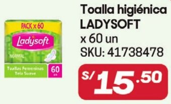 Hiperbodega Precio Uno Toalla higiénica LADYSOFT x 60 un oferta