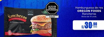 Makro Hamburguesa de res OREGON FOODS Rancheras Bolsa de 10 unds. oferta