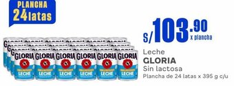 Makro Leche GLORIA Sin lactosa Plancha de 24 latas x 395 g c/u oferta