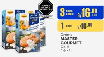 Makro Crema MASTER GOURMET Gold 3Cajas x 1 L oferta