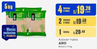 Makro Azúcar rubia ARO 4Bolsas x 5 kg oferta