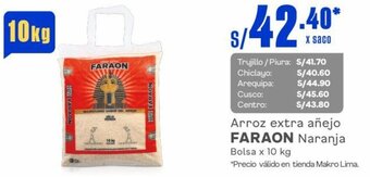 Makro Arroz extra añejo FARAON Naranja Bolsa x 10 kg oferta