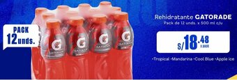 Makro Rehidratante GATORADE Pack de 12 unds. x 500 ml c/u oferta