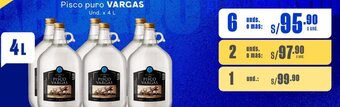 Makro Pisco puro VARGAS 6Unds. x 4 L oferta