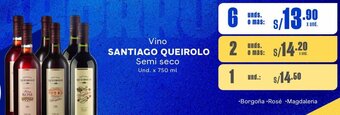 Makro Vino SANTIAGO QUEIROLO Semi seco 6Unds. x 750 ml oferta