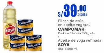 Makro Filete de atún en aceite vegetal CAMPOMAR Pack de 6 latas x 150 g c/u oferta