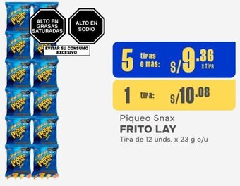 Makro Piqueo Snax FRITO LAY 5Tiras de 12 unds. x 23 g c/u oferta