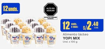 Alimento lácteo YOPI MIX 12Unds. x 100 g