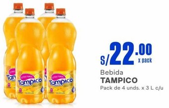 Makro Bebida TAMPICO Pack de 4 unds. x 3 L c/u oferta