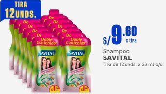 Makro Shampoo SAVITAL Tira de 12 unds. x 36 ml c/u oferta