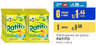 Makro Detergente en polvo PATITO 6Bolsas x 140 g oferta