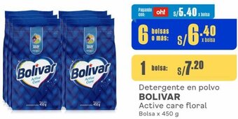 Makro Detergente en polvo BOLIVAR Active care floral 6Bolsas x 450 g oferta