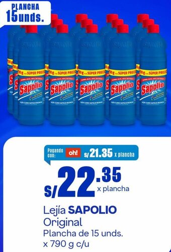 Makro Lejía SAPOLIO Original Plancha de 15 unds. x 790 g c/u oferta