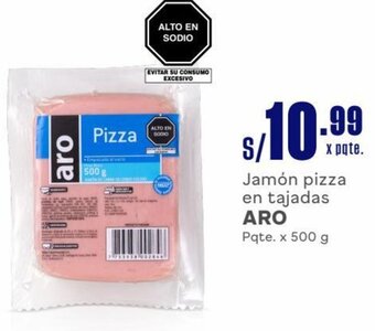 Jamón pizza en tajadas ARO Pqte. x 500 g