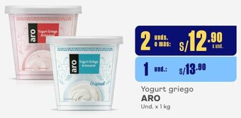 Makro Yogurt griego ARO 2Unds. x 1 kg oferta