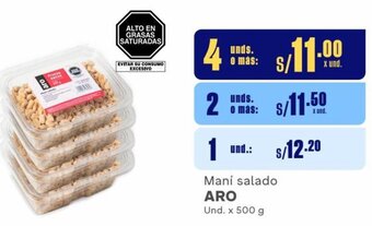 Makro Maní salado ARO 4Unds. x 500 g oferta