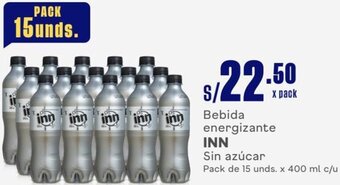 Makro Bebida energizante INN Sin azúcar Pack de 15 unds. x 400 ml c/u oferta