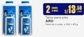 Makro Talco para pies ARO 2Packs de 2 unds. x 250 + 80 g oferta