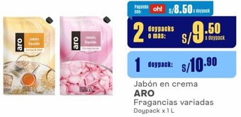 Makro Jabón en crema ARO Fragancias variadas 2Doypacks x 1 L oferta