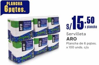 Makro Servilleta ARO Plancha de 6 pqtes. x 100 unds. c/u oferta