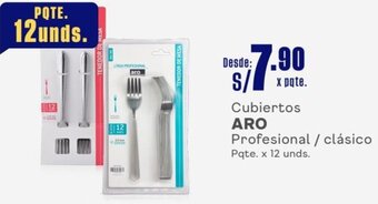 Makro Cubiertos ARO Profesional / clásico Pqte. x 12 unds. oferta