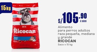 Makro Alimento para perros adultos raza pequeña, mediana y grande RICOCAN Saco x 15 kg oferta