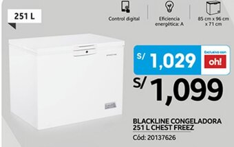 Plaza Vea BLACKLINE CONGELADORA 251 L CHEST FREEZ oferta