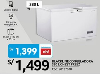 Plaza Vea BLACKLINE CONGELADORA 380 L CHEST FREEZ oferta