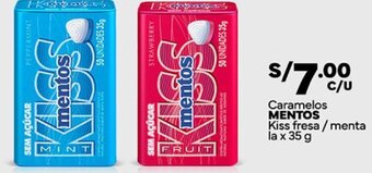 Plaza Vea Caramelos MENTOS Kiss fresa/menta la x 35 g oferta